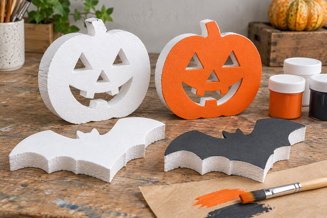 Ilustrație pentru articol: Decorațiuni Halloween albe sau vopsite: cum alegi aspectul potrivit