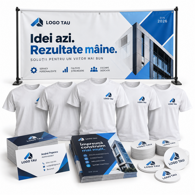 Firmă cu logo și litere volumetrice