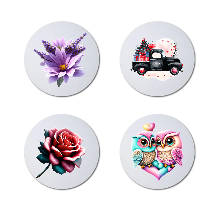 suport pahar rotund personalizat set 4 bucăți