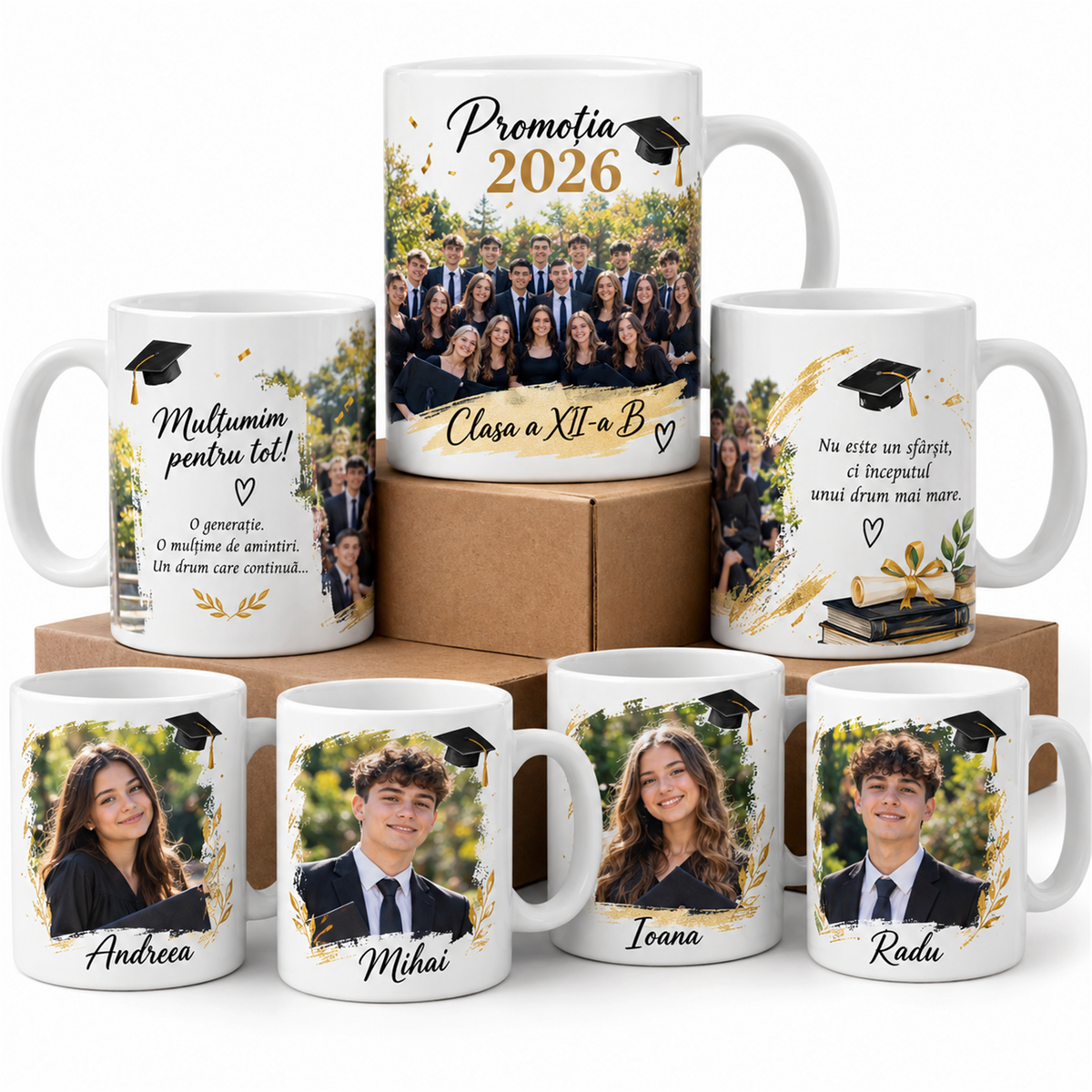 Cană de absolvent personalizată – exemplu de personalizare