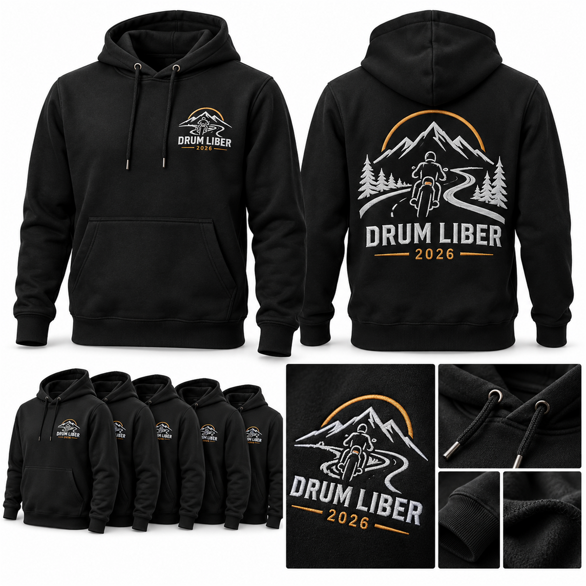 Hanorac de club moto cu logo brodat – exemplu de personalizare