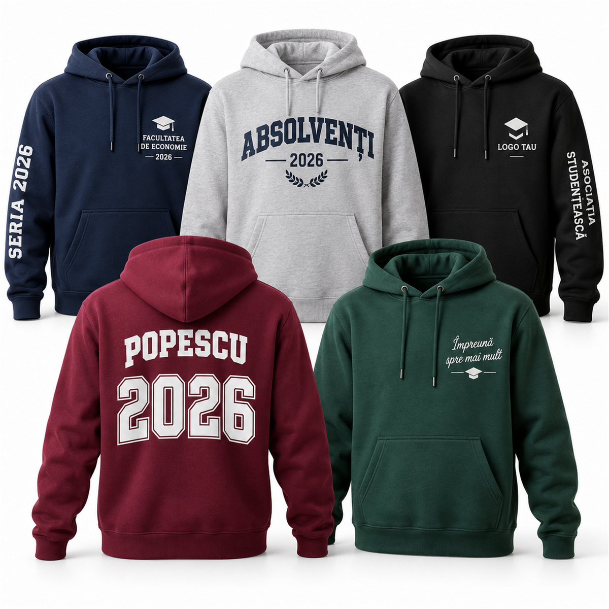 Hanorac de facultate personalizat – exemplu de personalizare
