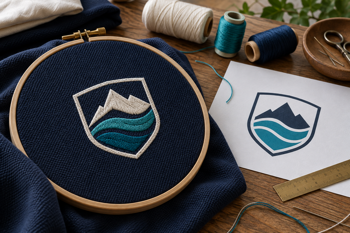 Ilustrație pentru articol: Cum pregătești logo-ul pentru broderie: fișiere, dimensiuni și detalii