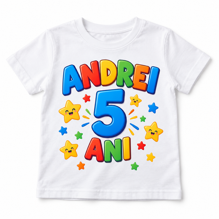 Tricou de aniversare personalizat pentru copii