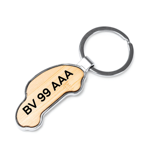 Breloc mașină din lemn și metal – personalizat