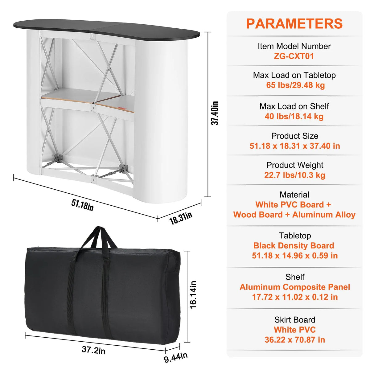 Podium pop-up pentru expoziții cu logo inclus, 130 × 46,5 × 95 cm