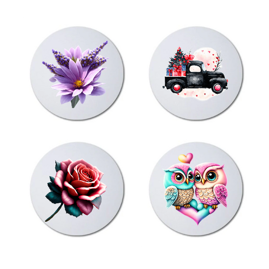 suport pahar rotund personalizat set 4 bucăți