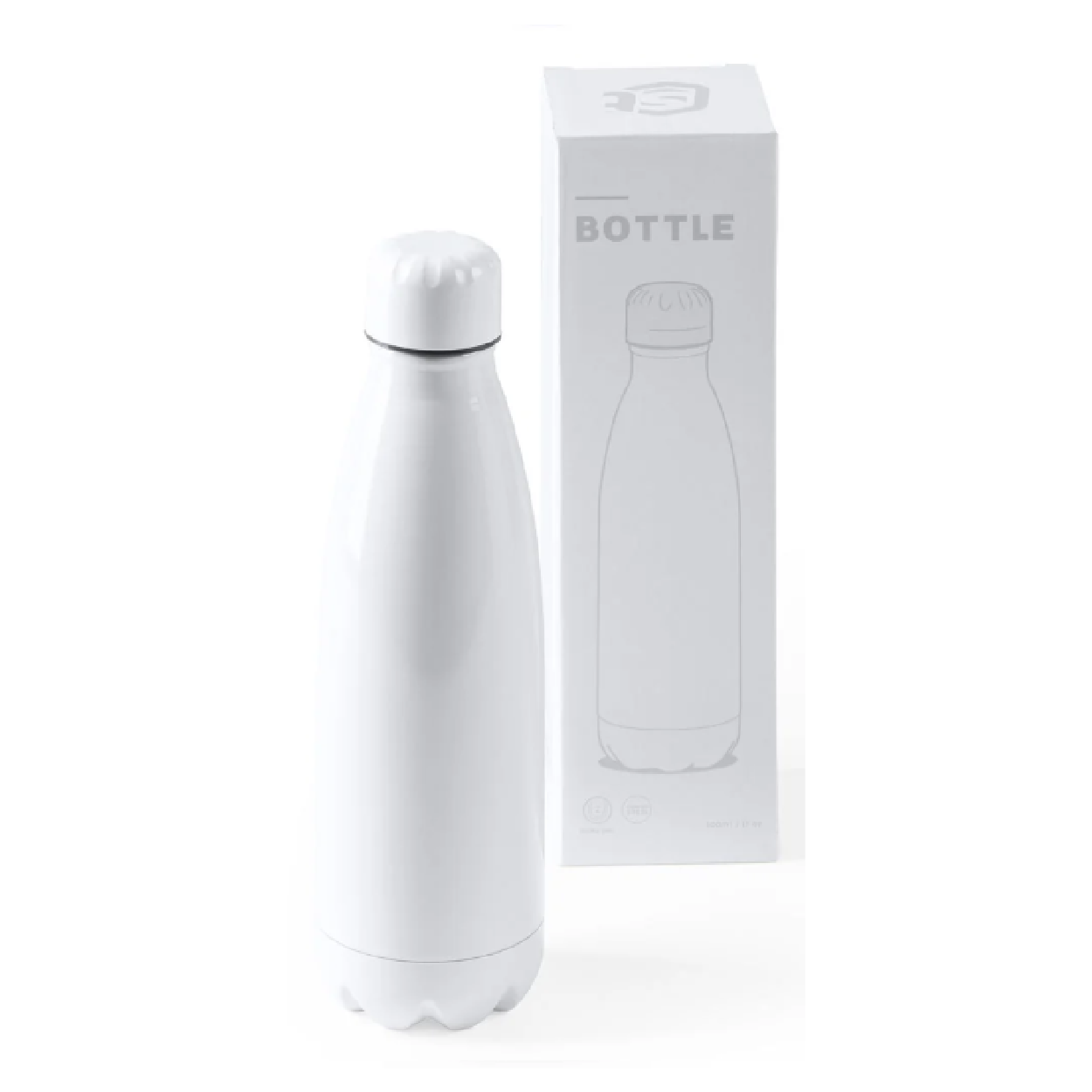 Sticla metalica personalizata alb