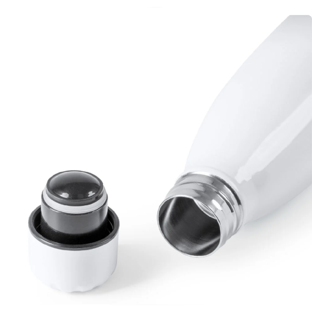 Sticla_metalica_personalizata_alb cu dop