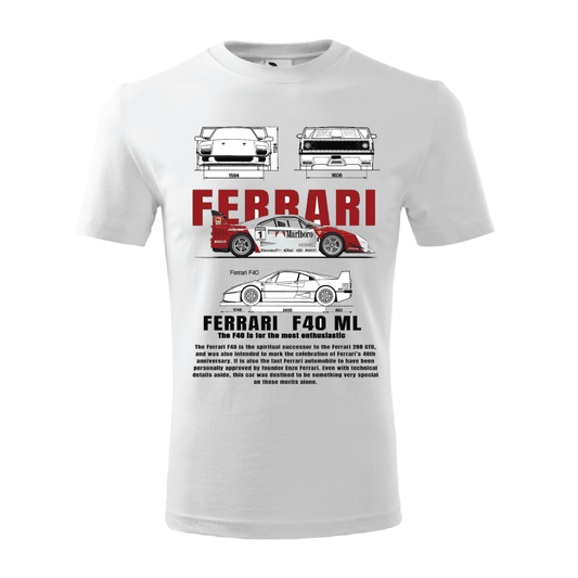 Tricou Ferrari F40 ML Racing