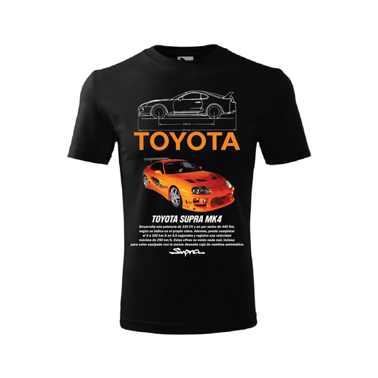 Tricou Toyota Supra Portocalie Fast and Furios