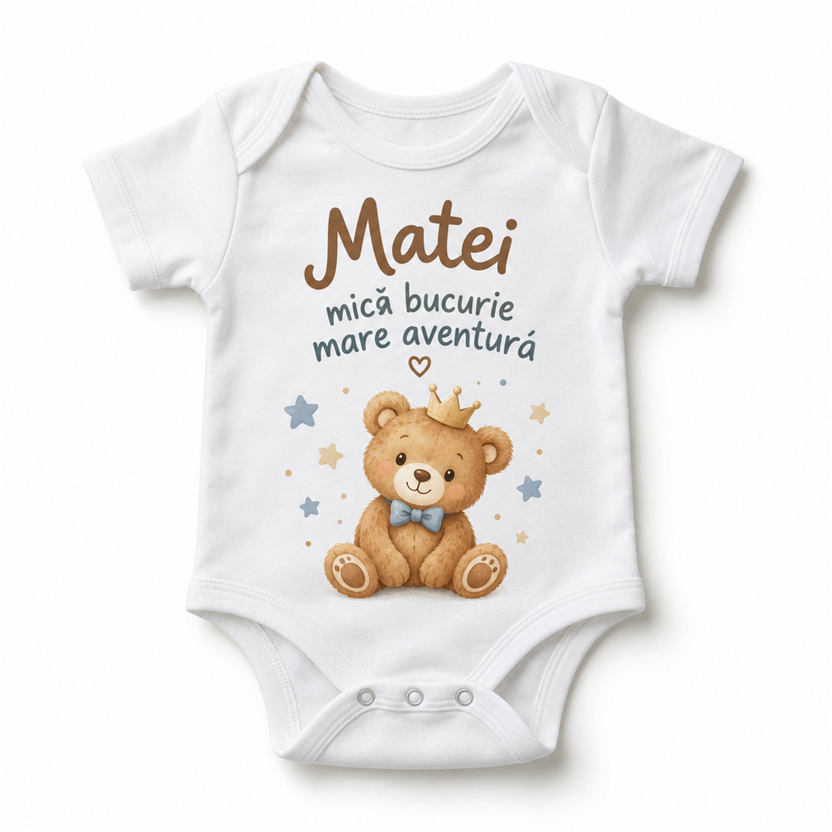 Body bebe personalizat cu nume sau mesaj – exemplu de personalizare