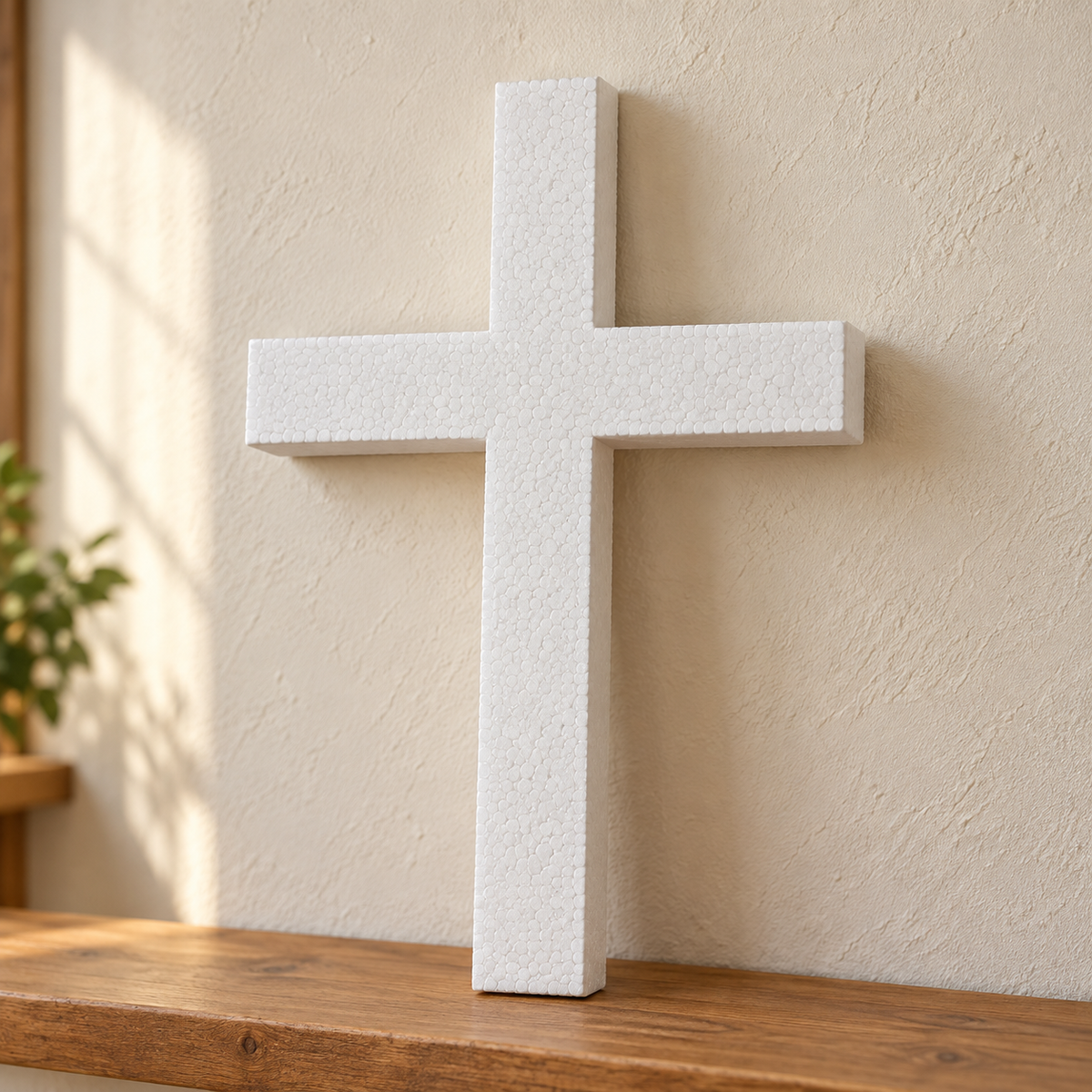 Cruce decorativă — model 01 din polistiren alb de 5 cm — machetă ilustrativă