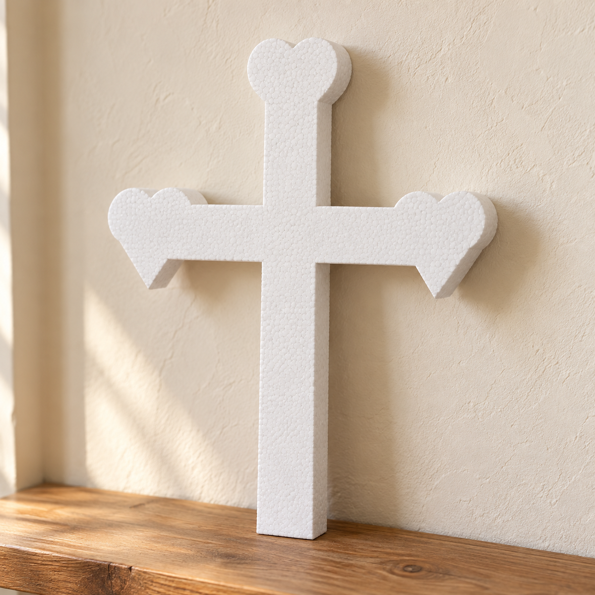 Cruce decorativă — model 04 din polistiren alb de 5 cm — machetă ilustrativă