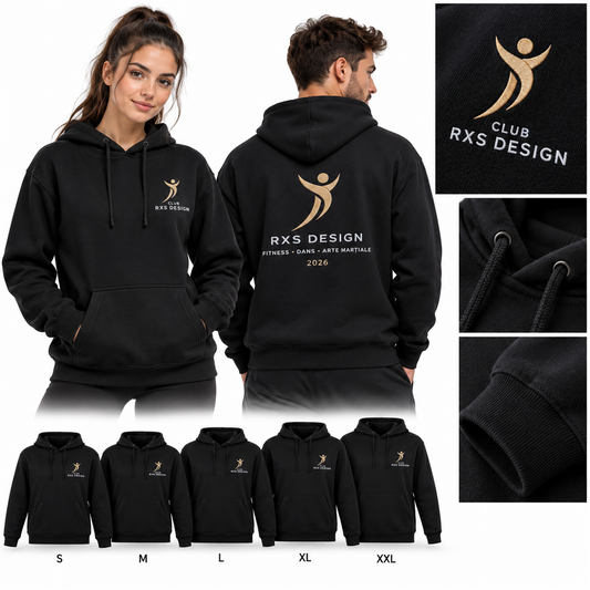 Hanorac de club cu logo brodat pentru fitness și dans – exemplu de personalizare