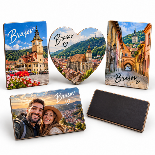 Magnet suvenir Brașov personalizat – exemplu de personalizare