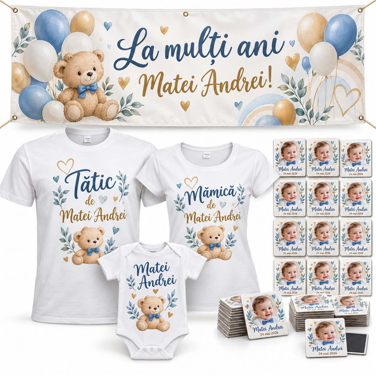 Pachet botez: familie și mărturii – exemplu de personalizare