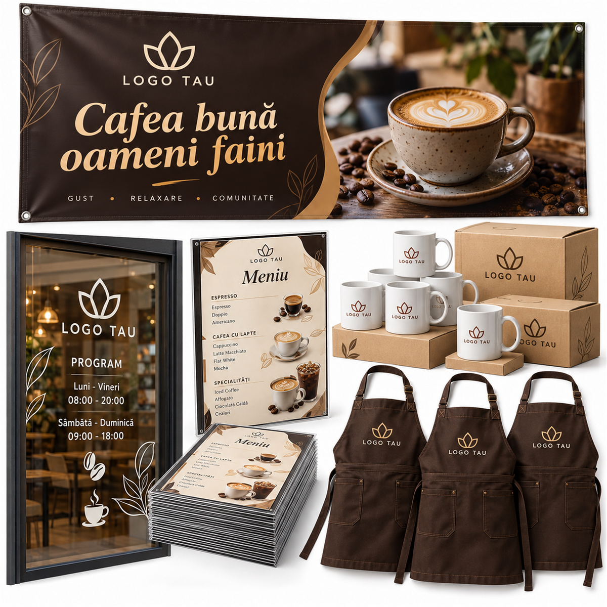 Pachet cafenea nouă – exemplu de personalizare