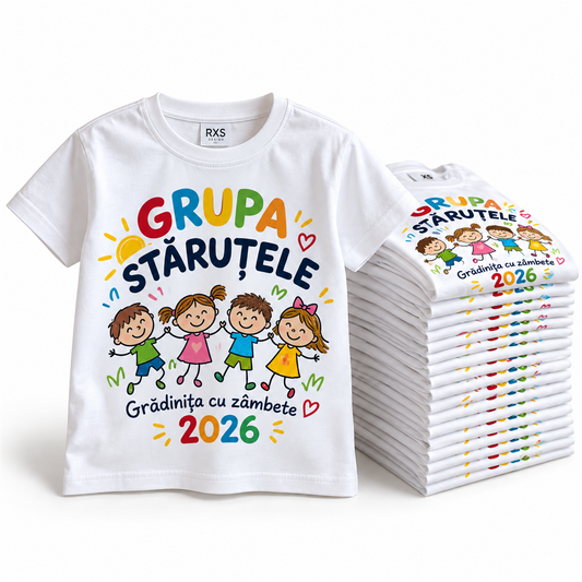 Set 20 tricouri pentru grupa de la grădiniță – exemplu de personalizare