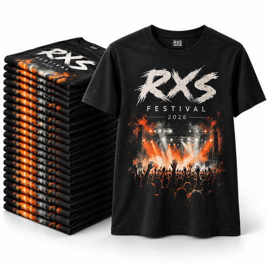 Set 20 tricouri merch pentru festivaluri și concerte – exemplu de personalizare