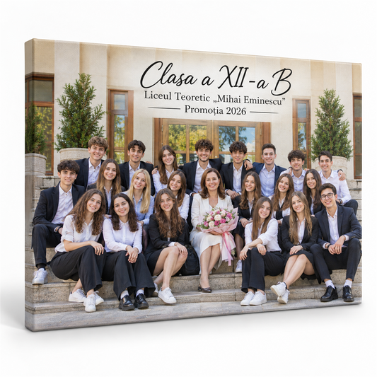 Tablou canvas cu poza clasei, 40×30 cm – exemplu de personalizare