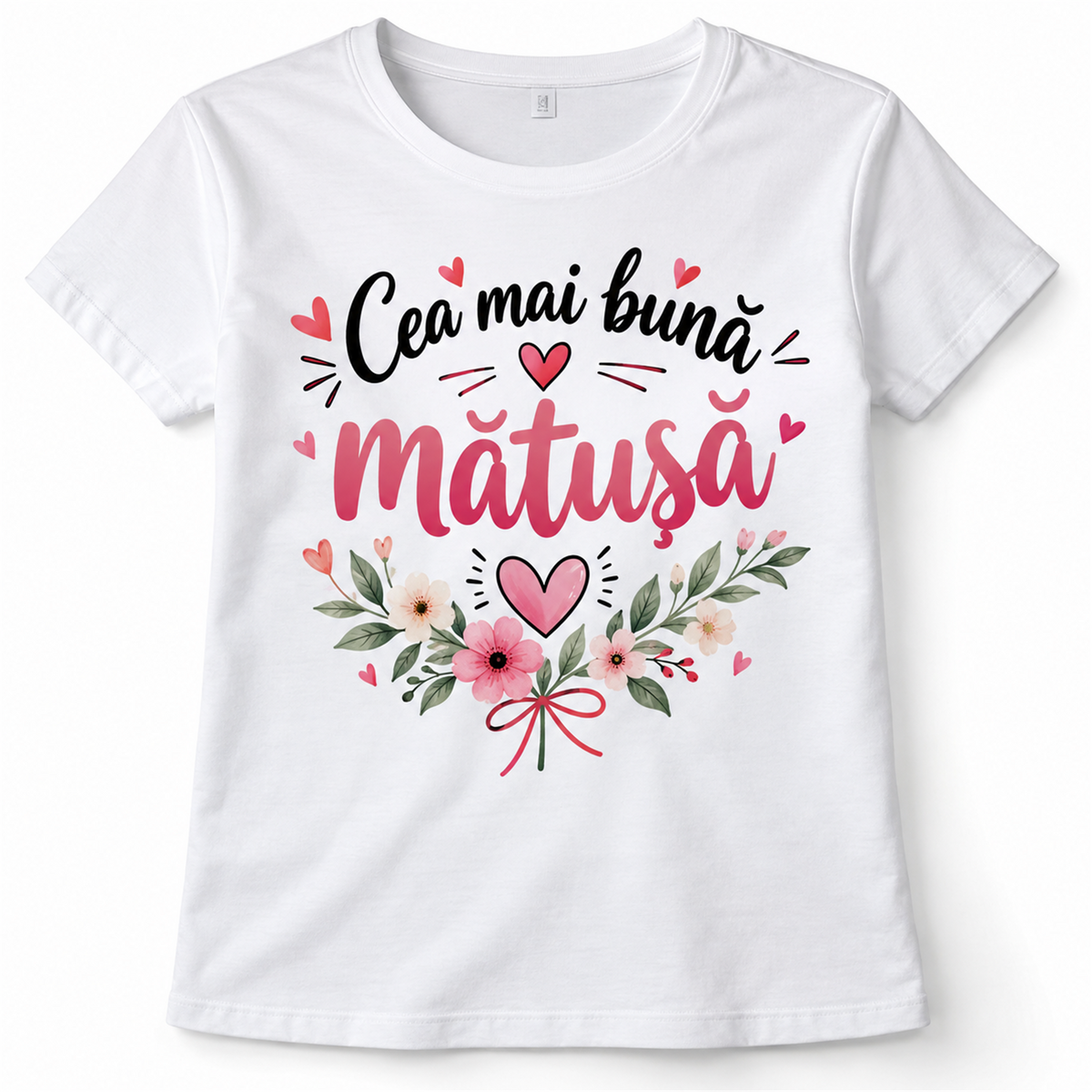 Tricou „Cea mai bună mătușă” – exemplu de personalizare