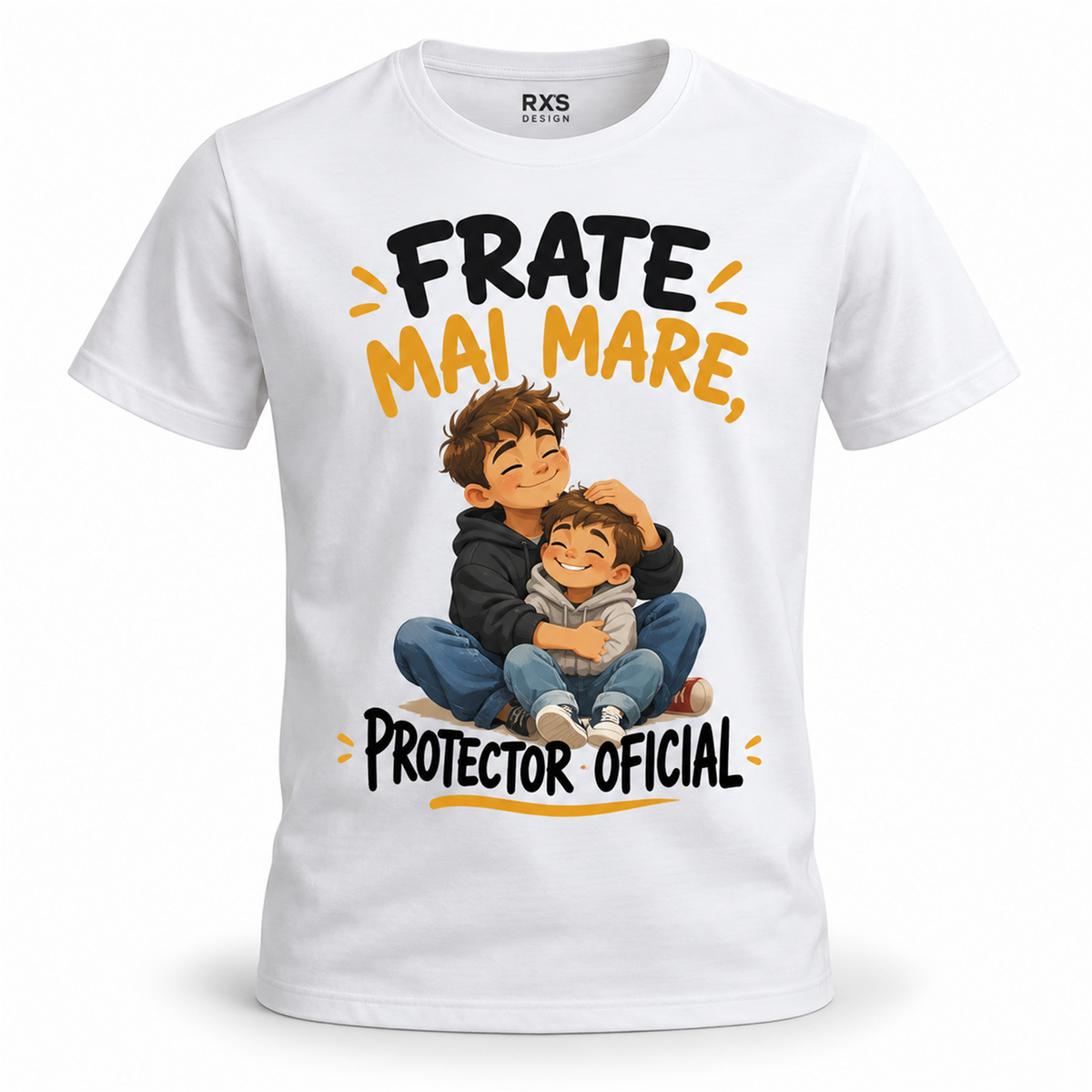 Tricou „Frate mai mare, protector oficial” – exemplu de personalizare