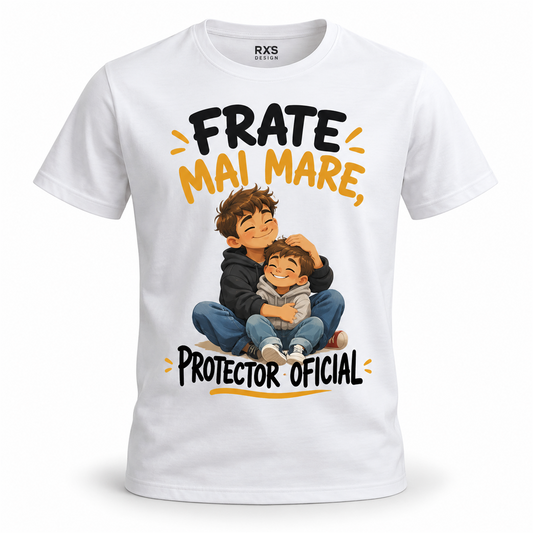 Tricou „Frate mai mare, protector oficial” – exemplu de personalizare