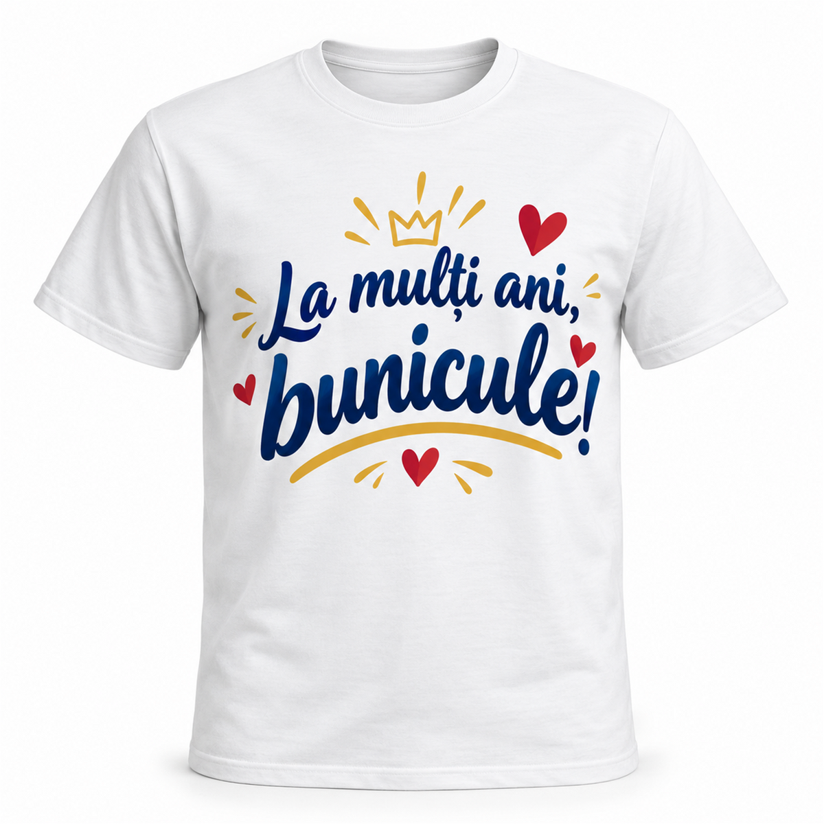 Tricou „La mulți ani, bunicule!” – exemplu de personalizare