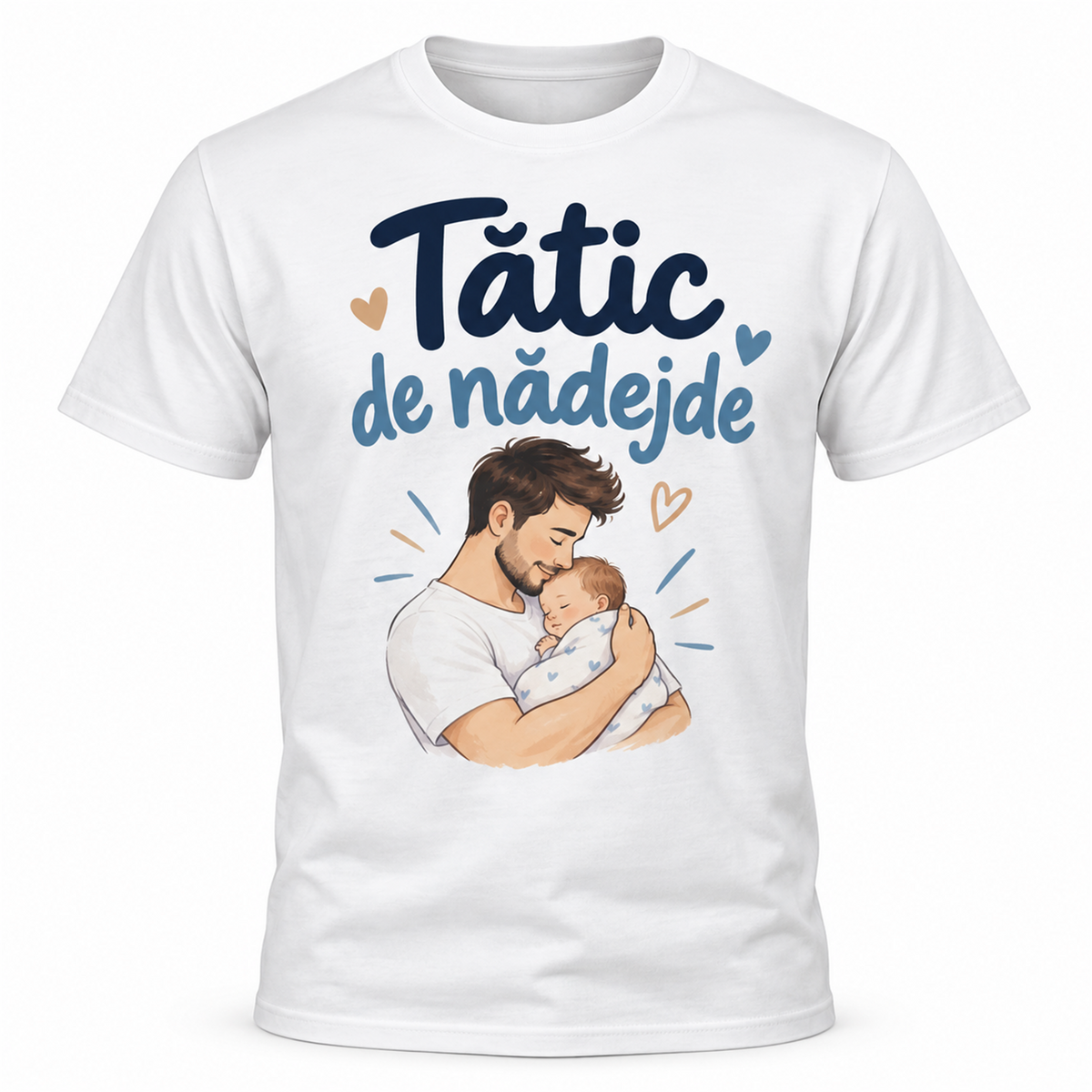 Tricou tătic „Tătic de nădejde” – exemplu de personalizare